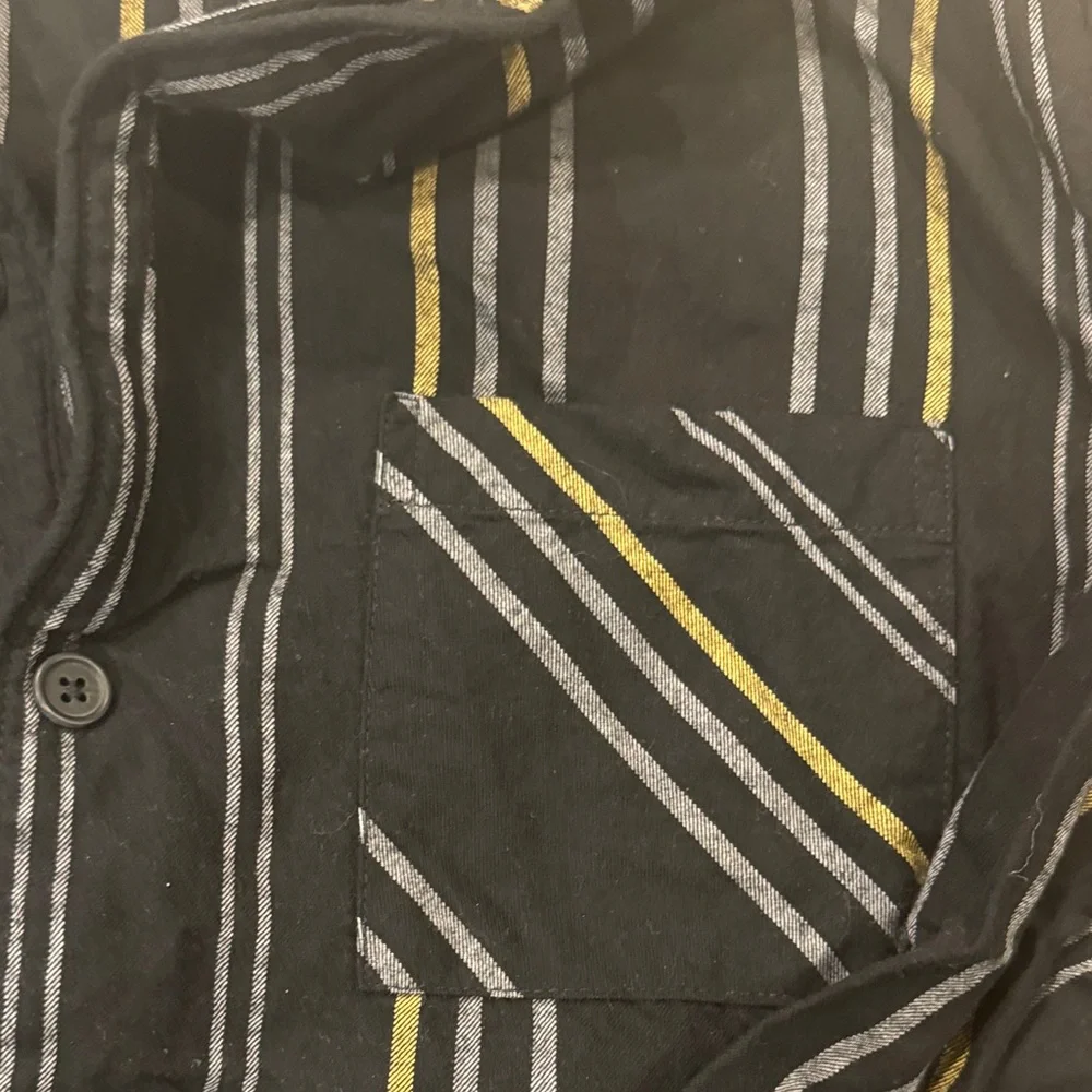 Goodfellow & Co Black Pajamas with Blue/Gray and Gold Stripes. Men Size Medium